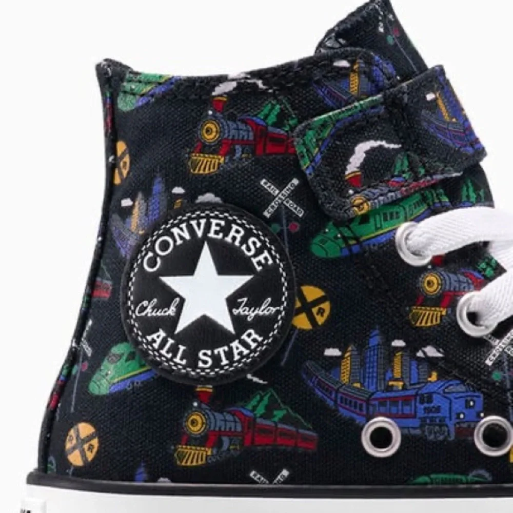 Converse‎ Chuck Taylor Hi 1V Black Train Print NEW Kids Size 3 Youth